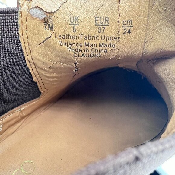 Franco Sarto Happily Women Size 7 M Brown Leather Side Elastic Chelsea Boot - Picture 14 of 15